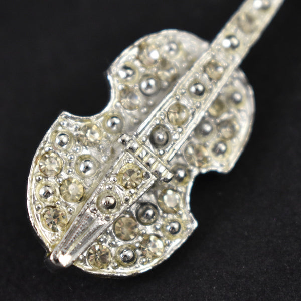 Little Rhinestone Violin Brooch Cats Like Us