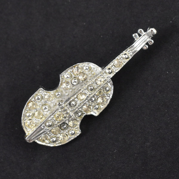 Little Rhinestone Violin Brooch Cats Like Us