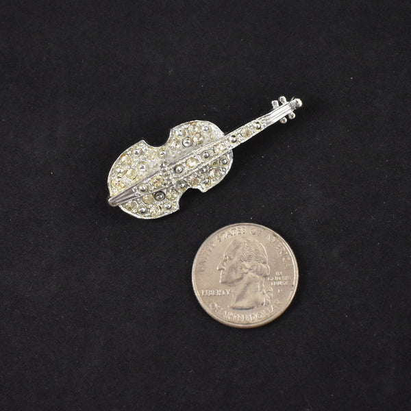 Little Rhinestone Violin Brooch Cats Like Us