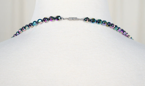 Long Black Iridescent Necklace Cats Like Us