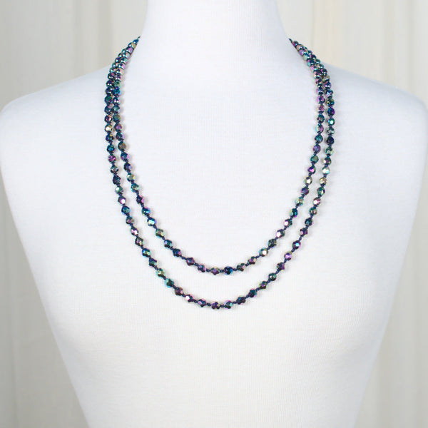 Long Black Iridescent Necklace Cats Like Us