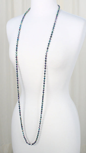 Long Black Iridescent Necklace Cats Like Us