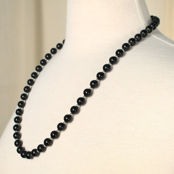 Long Black & Silver Necklace Cats Like Us