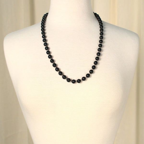 Long Black & Silver Necklace Cats Like Us