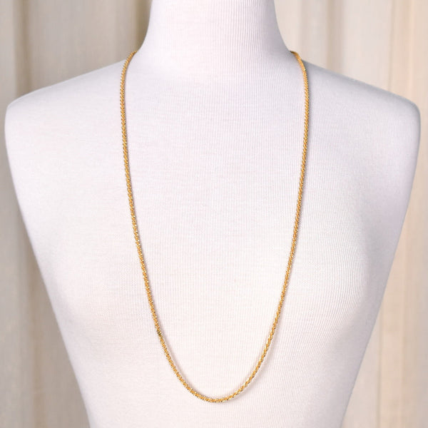 Long Gold Rope Necklace Cats Like Us