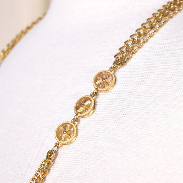 Long Gold Wheel Necklace Cats Like Us