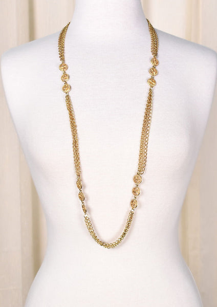 Long Gold Wheel Necklace Cats Like Us