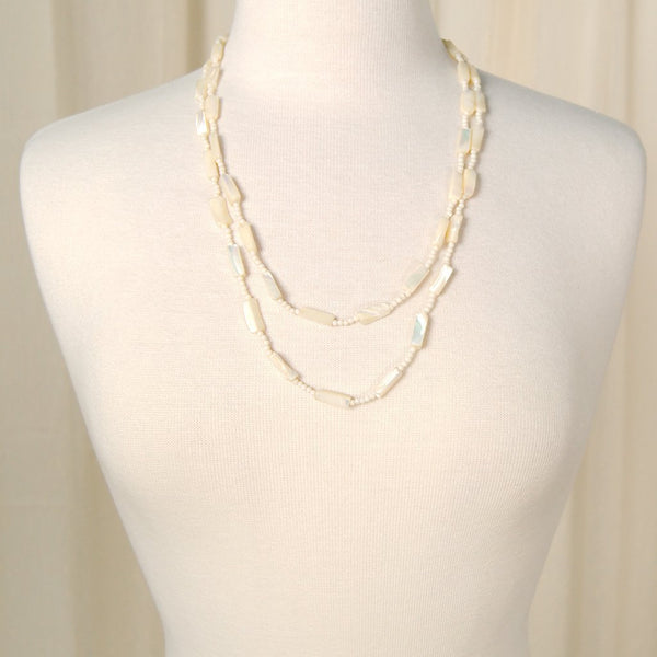 Long Pearl Shell Necklace Cats Like Us