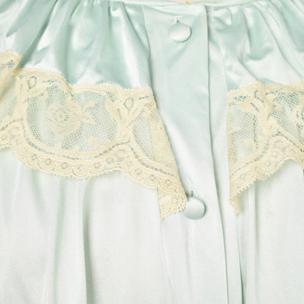 Lorraine Vintage 1960s Mint & Lace Dressing Gown Cats Like Us