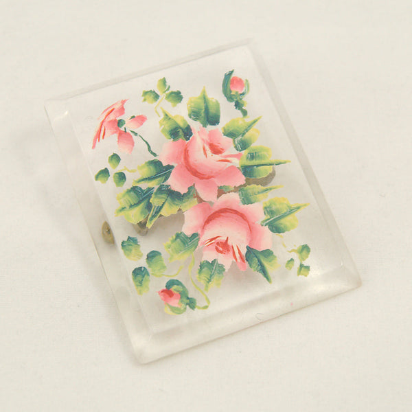 Lucite Rose Pin & Earring Set Cats Like Us