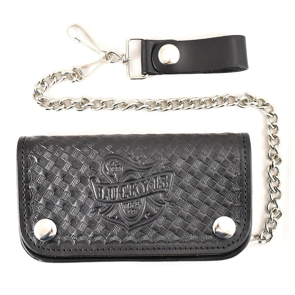 Lucky 13 Embossed Chain Wallet Cats Like Us
