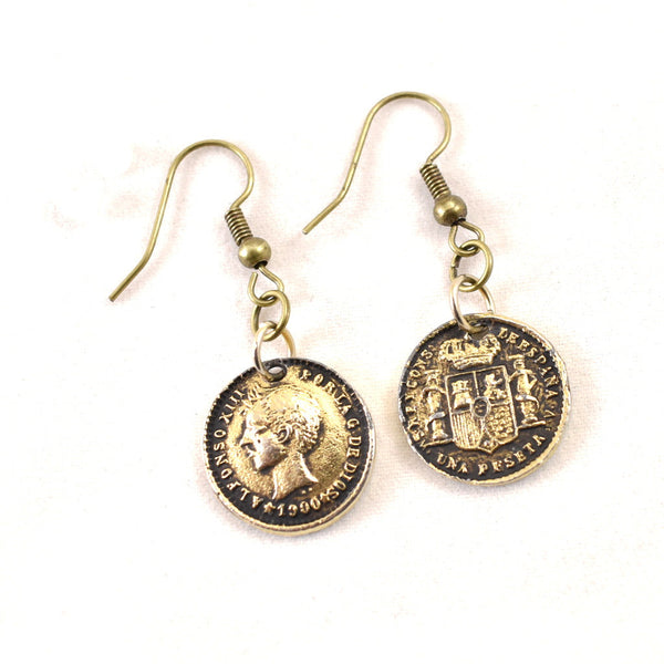 Lucky Spanish Coin Earrings Cats Like Us