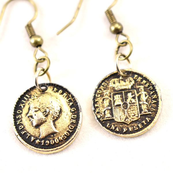 Lucky Spanish Coin Earrings Cats Like Us