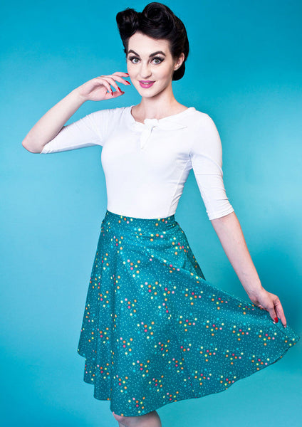 Magic Stars Teal Twirl Skirt Cats Like Us