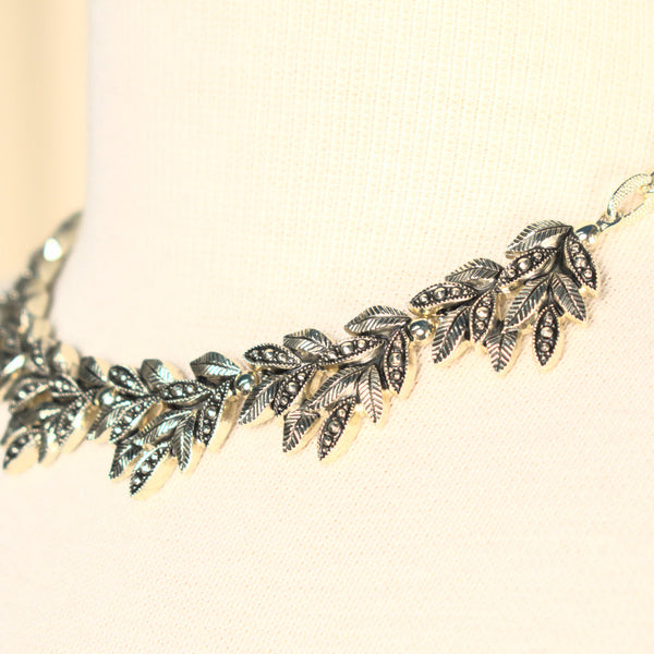 Marcasite Leaf Jewelry Set Cats Like Us