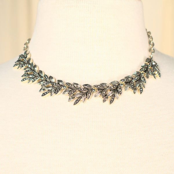 Marcasite Leaf Jewelry Set Cats Like Us