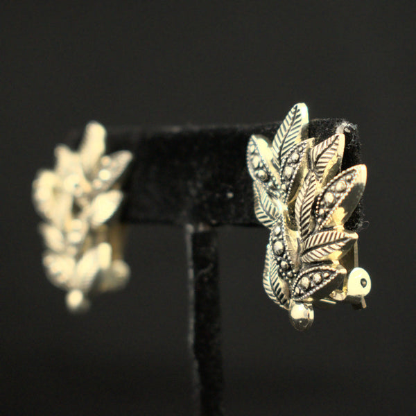 Marcasite Leaf Jewelry Set Cats Like Us