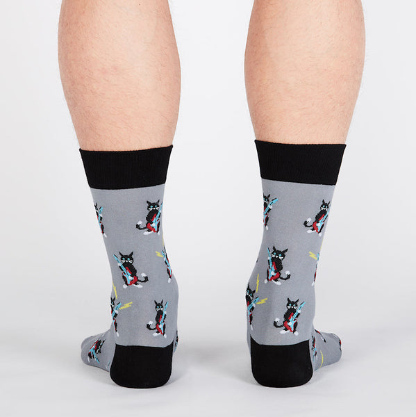 Mens Rock Paw-ty Crew Socks Cats Like Us