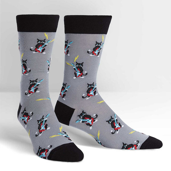 Mens Rock Paw-ty Crew Socks Cats Like Us