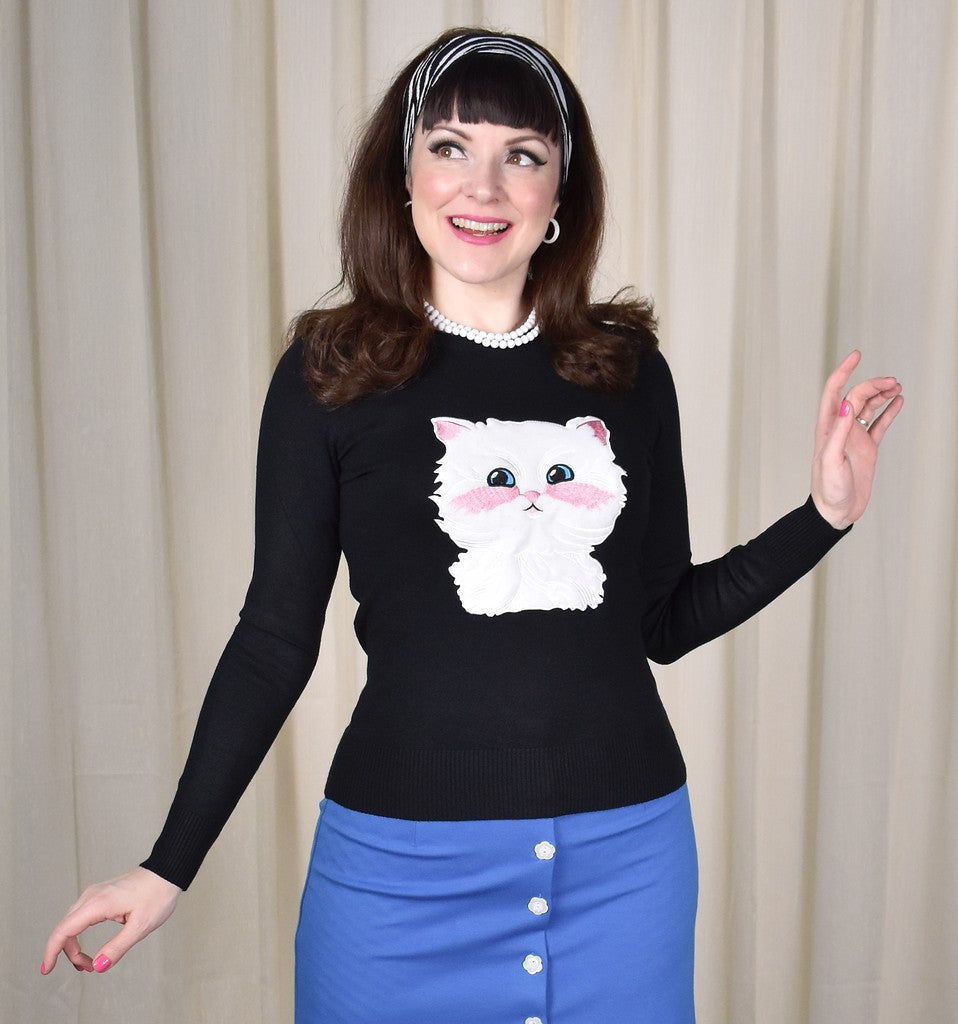 Black and white cat cheap sweater