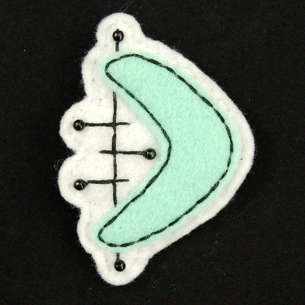 Mint Atomic Boomerang Pin Cats Like Us