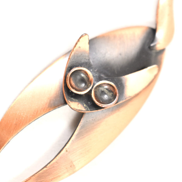 Modernist Copper Cat Brooch Cats Like Us