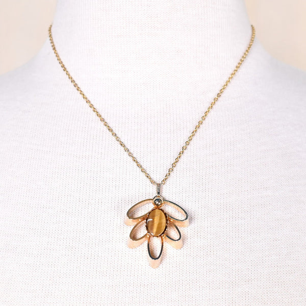 Modernist Tiger Eye Vintage Necklace Cats Like Us