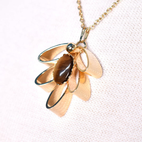 Modernist Tiger Eye Vintage Necklace Cats Like Us