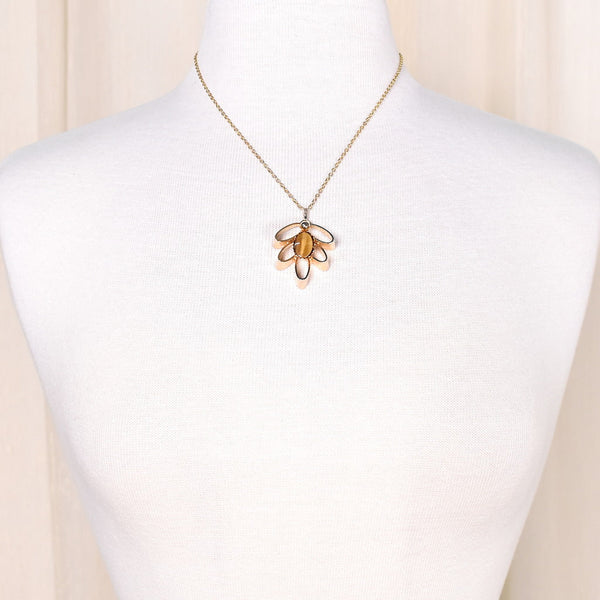 Modernist Tiger Eye Vintage Necklace Cats Like Us