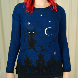 Moonlit Cat in a Tree Sweater Cats Like Us