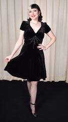 Morticia Black Velvet Dress