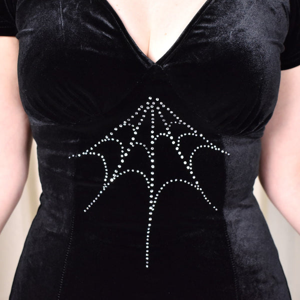 Morticia Black Velvet Dress Cats Like Us