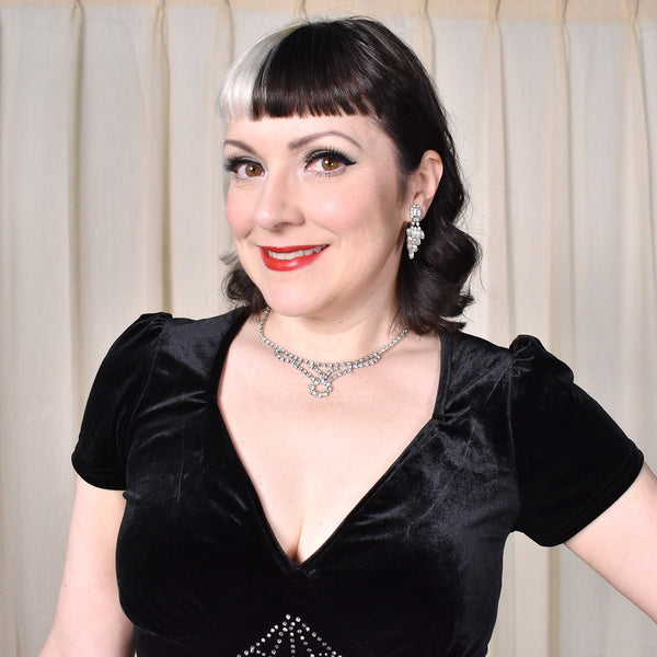 Morticia Black Velvet Dress Cats Like Us