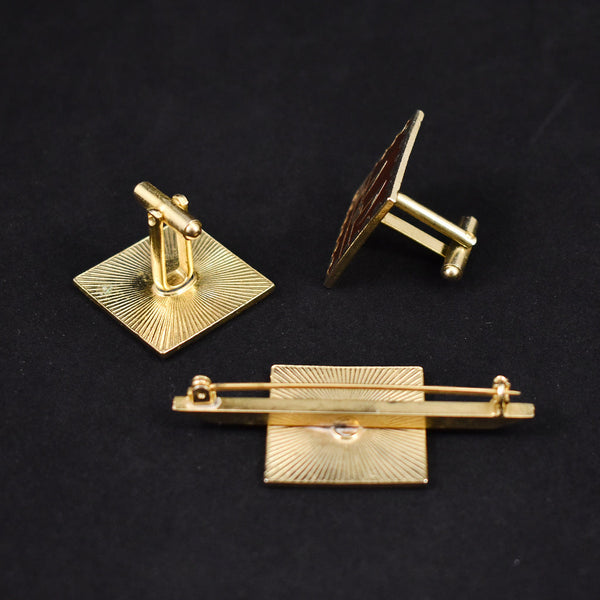Music Note Cuff Vintage Links & Pin Set Cats Like Us