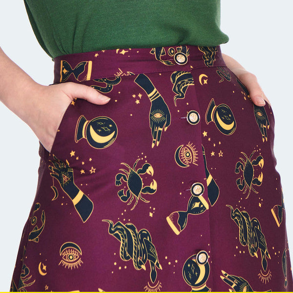 Mystical Button Up Skirt Cats Like Us