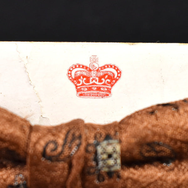 NOS 1950s Brown Paisley Bow Tie Cats Like Us