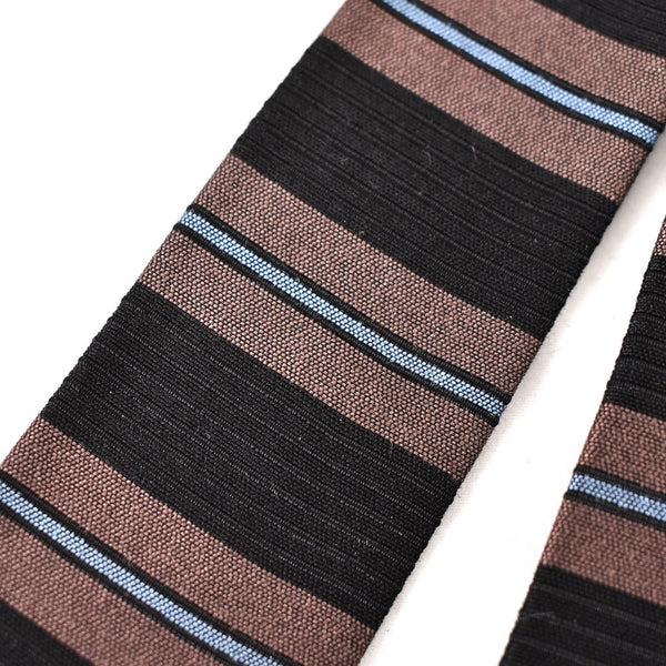 NOS 1960s Vintage Brown & Blk Stripe Tie Cats Like Us