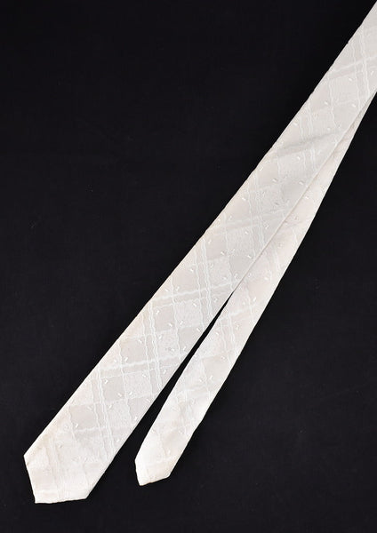 NOS 1960s Vintage Cream Squares Tie Cats Like Us