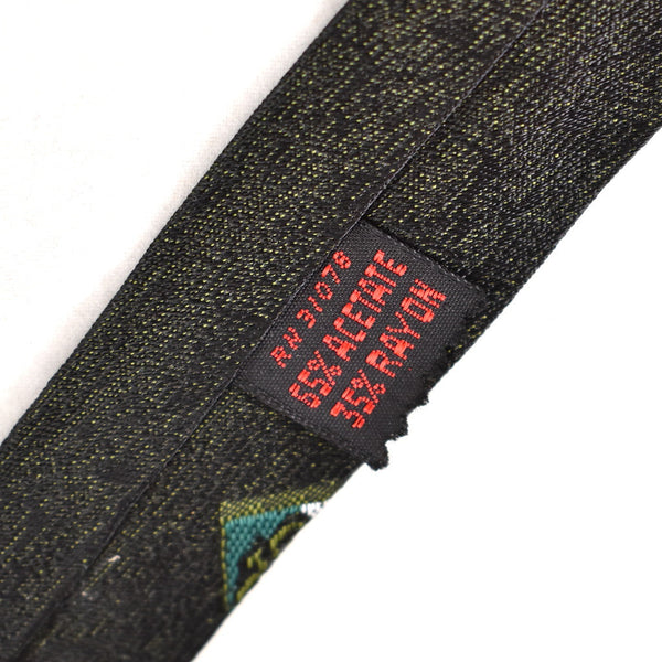 NOS 1960s Vintage Green Emblem Tie Cats Like Us