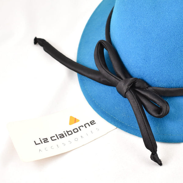 NOS 80s does 20s Vintage Teal Wool Hat Cats Like Us