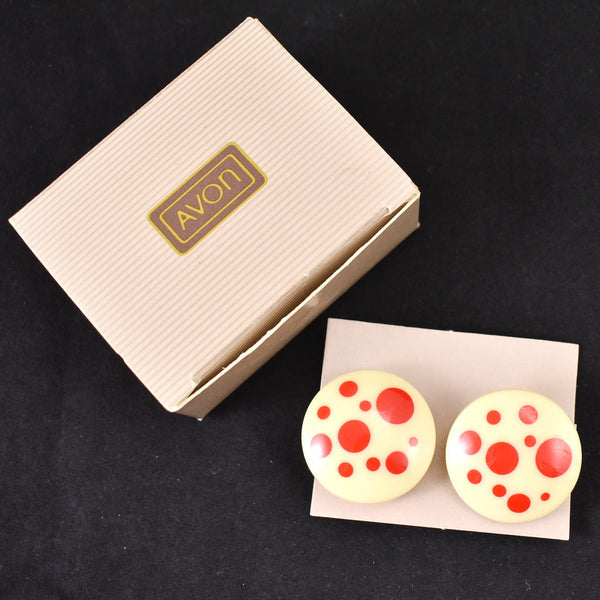 NOS Avon Polka Dots Earrings Cats Like Us