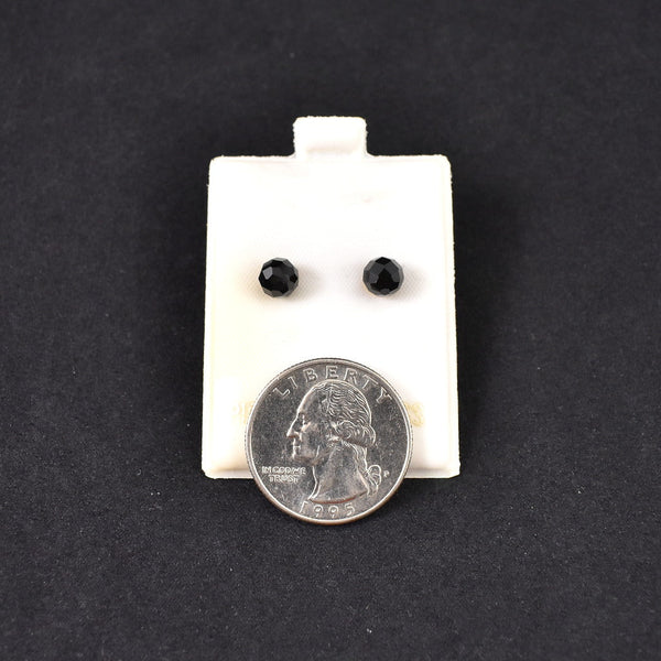 NOS Faceted Blk Bead Earrings Cats Like Us