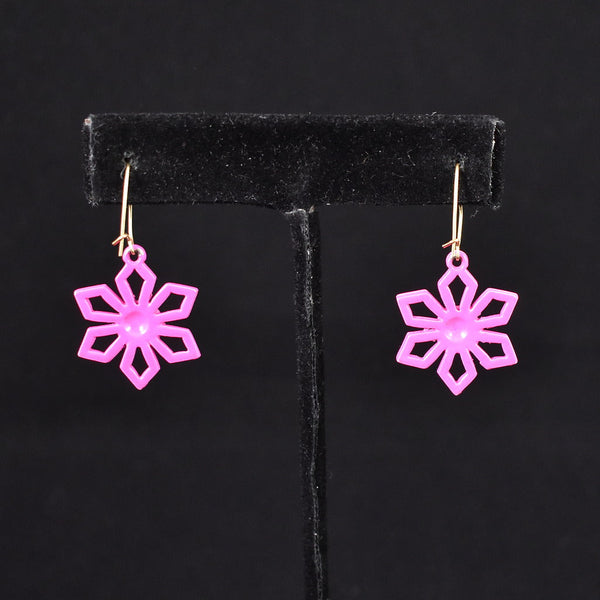 NOS Pink Flower Earrings Cats Like Us