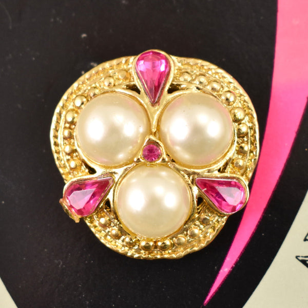 NOS Pink & Pearl Shoe Clips Cats Like Us