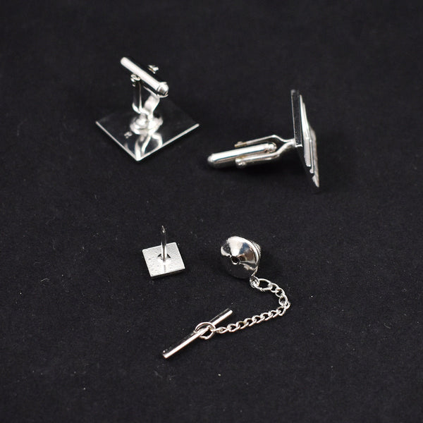 NOS Silver Lines Vintage Cuff Links & T Cats Like Us