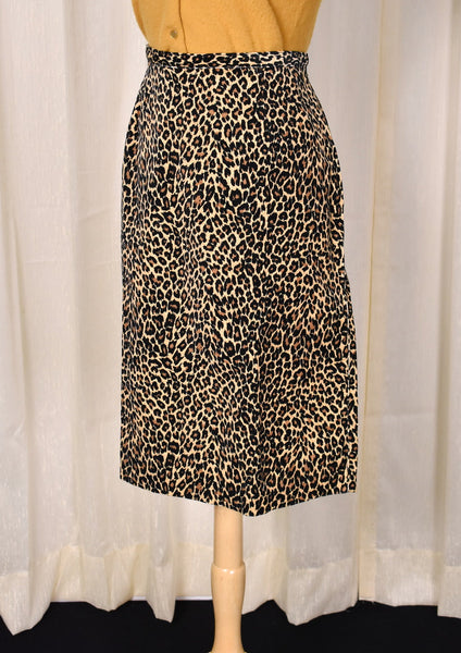 NWOT 1950s Vintage Style Leopard Pencil Skirt Cats Like Us