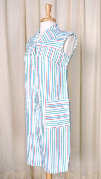 NWOT Vintage 1960s Blue Striped Dress Cats Like Us