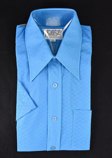 NWT 1960s Bright Blue Vintage Shirt Cats Like Us