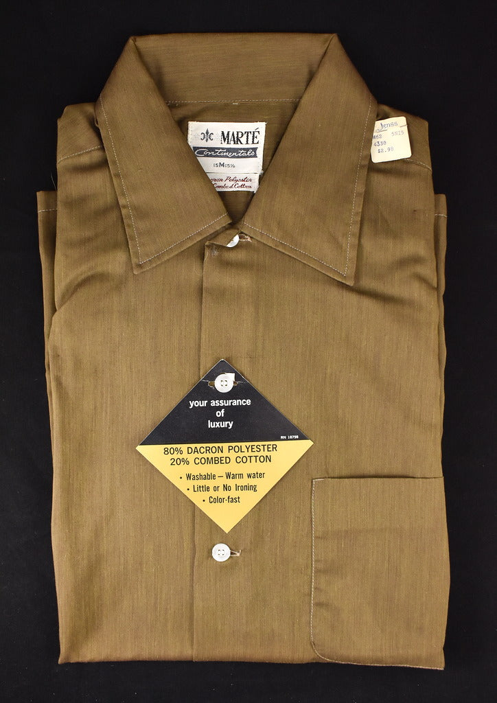 Nwt 1960s Brown Vintage SS Shirt