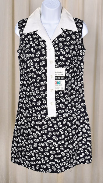 NWT 1960s Vintage Black Locks Romper Cats Like Us